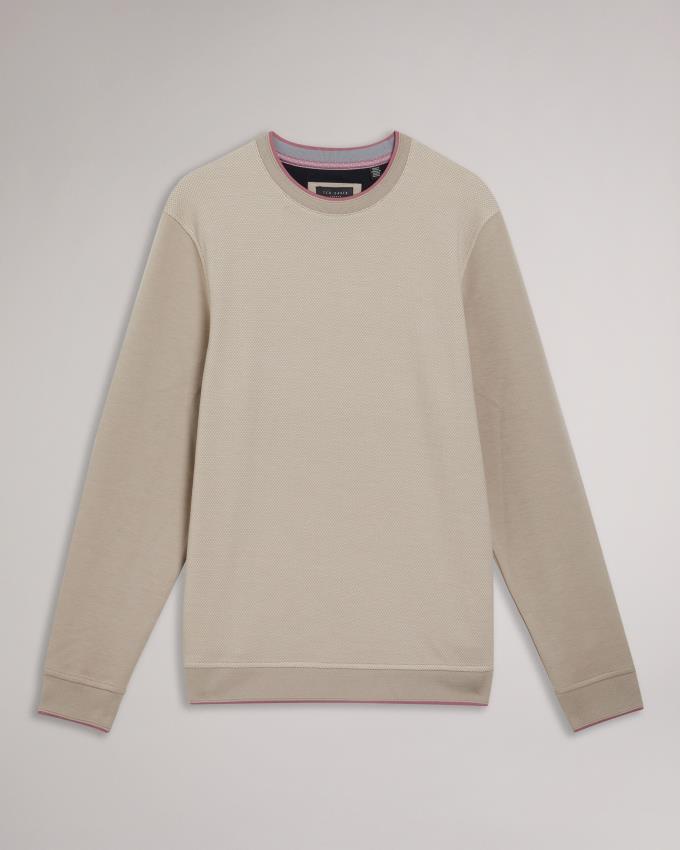 Sweter Męskie Ted Baker Textured Front Szare Polska | PL-VYOCQ4806