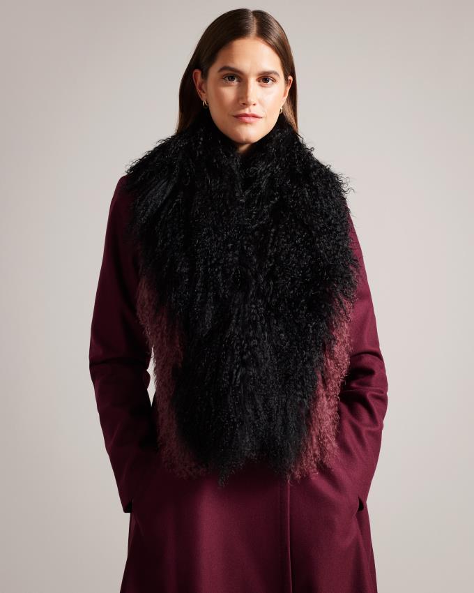 Szalik Damskie Ted Baker Shearling Czarne Polska | PL-JFNCT6043