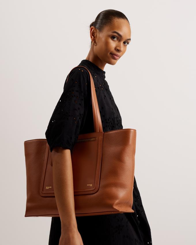 Torby Tote Damskie Ted Baker Leather Brązowe Polska | PL-FOJGV1753