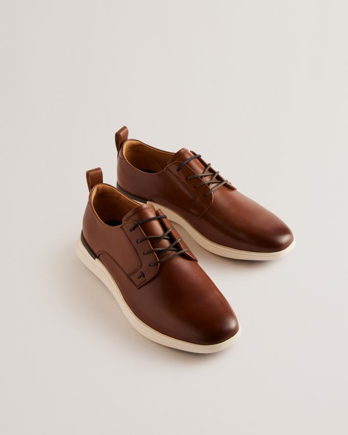 Trampki Męskie Ted Baker Leather Lace Up Hybrid Ciemny Pomarańczowe Polska | PL-EHING4817